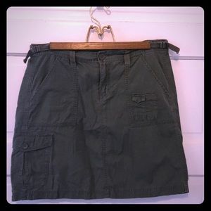 {calvin klein} green fatigue skirt